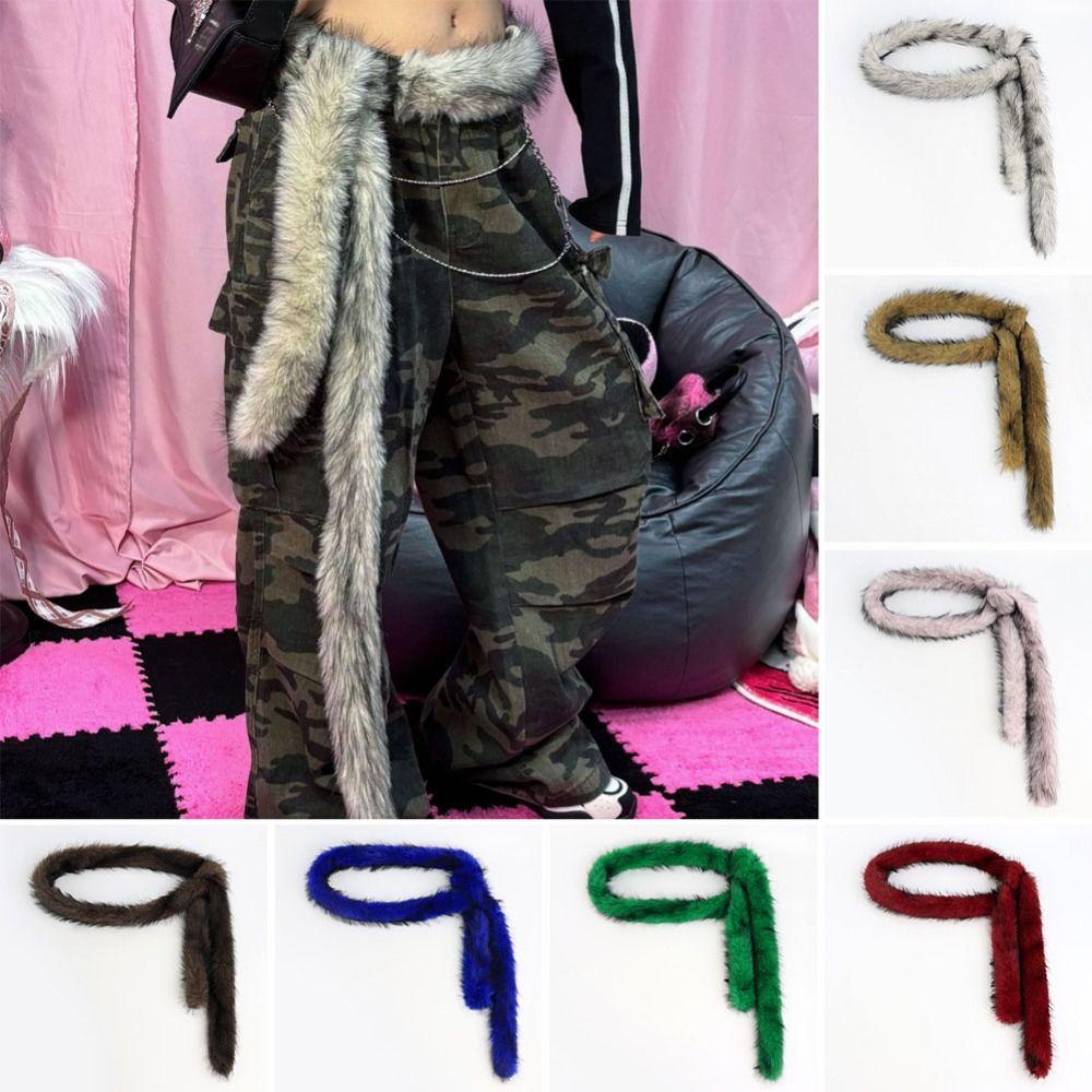 Superweicher Plüschgürtel Weiche Plüsch-Taillenkette Harajuku Punk Fellgürtel Street Dance Accessoire