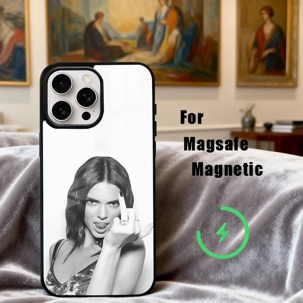 Beautiful K-Kendall J-Jenner Model Phone Case For iPhone17,16,15,14,13,12,11 Plus,Pro Max Magnetic For Magsafe Wireless Charging