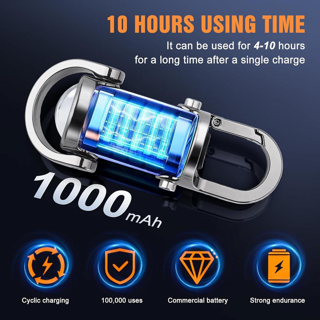 Rechargeable Keychain Flashlights Multifunction COB Work Light 7 Modes Emergency Keychain Light for Walking Searching Hiking