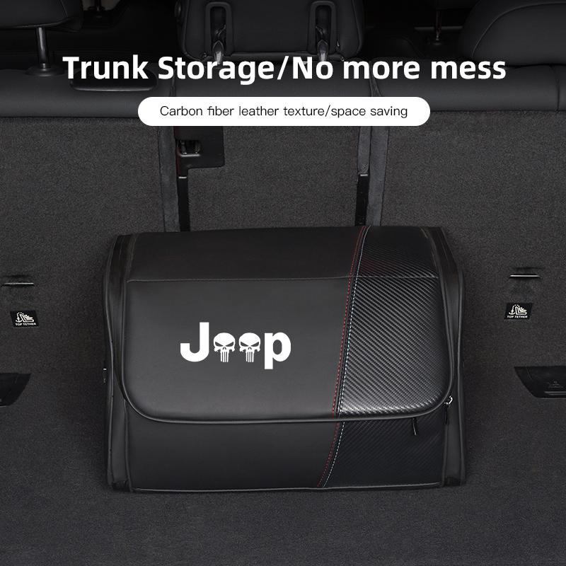 Car Trunk Storage Box Auto Large Capacity Organizer Tools For Jeep Wrangler JK Gladiator Renegade Grand Cherokee Wagoneer Avenge