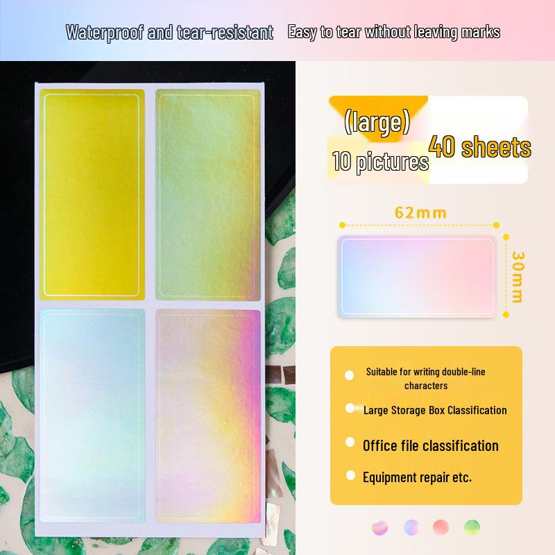 Vattentäta Söta Skrivbara Självhäftande Färgade Etiketter Namnetiketter för Hushållsmärkning