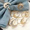 Sun Moon Pattern Napkin Fasteners Rustproof Metal Tableware Accessories Elegant Dinner Party Napkin Holders