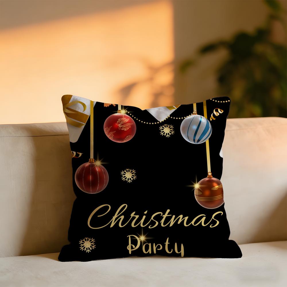

Merry Christmas Cushion Cover Cozy Velvet Throw PillowSoft Warm Cushion For Sofa Bed 30x30 cm
