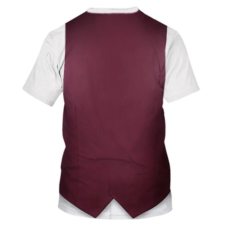 Summer Fashion Personality Fake Suit Men T-shirts Hip Hop Trend Alternative Funny Streetwear 3D Printed O-neck Short Sleeve Tees