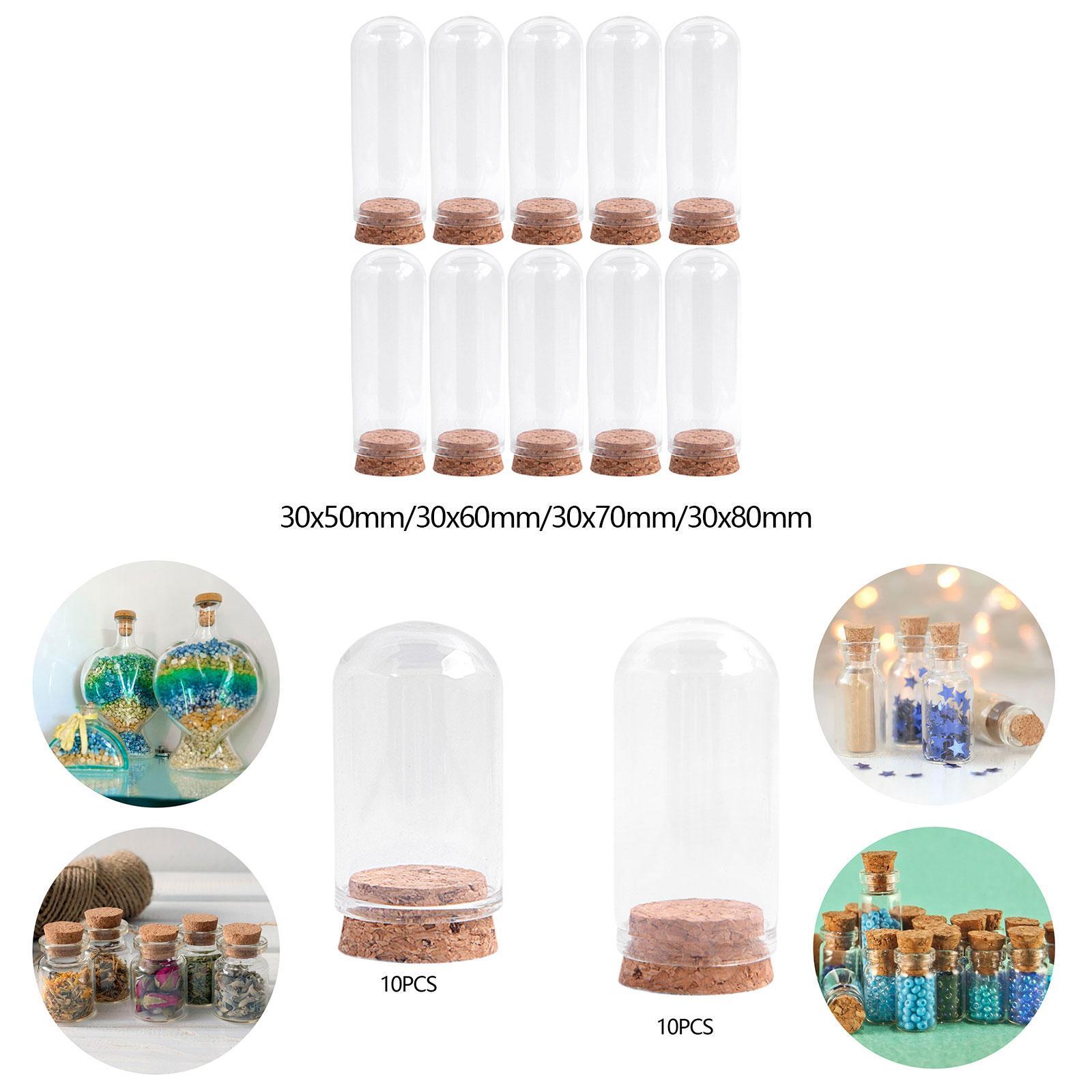 

10x Glass Display Domes Cloche Bell Jars Versatile Decorative Jars for 30mmx50mm