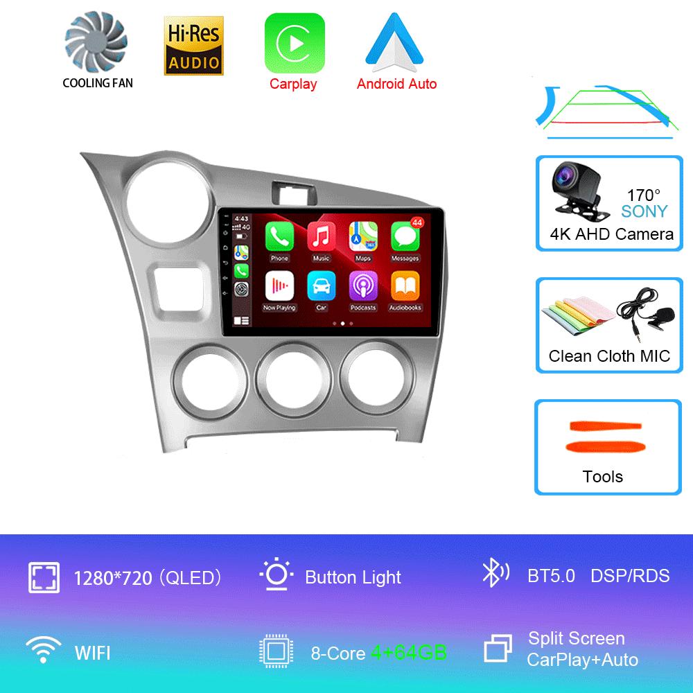 Android 14 Carplay Auto For Toyota Matrix 2 E140 2008 2009 2010 2011 2012 2013 2014 Car Radio Multimedia Player Navigation GPS
