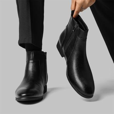 Fashion Luxury Brand Side Zipper Men Chelsea Boots Casual Footwear All-match High Quality Brown Ankle Boots Vintage Style Business Boots