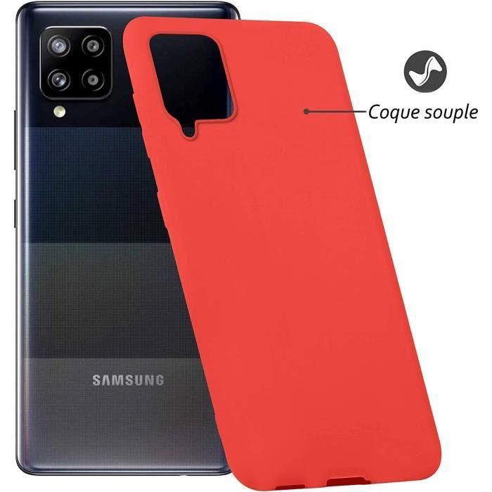 Coque souple - toproduits® - galaxy a12 - silicone rouge - protection des côtés - installation rapide