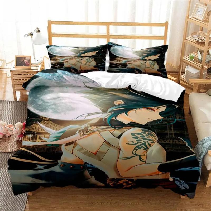 Genshin Impact Animation Cartoon Soft And Comfortable Customizable Comforter Bedding Sets Bedding Set Luxury Quilt Cover