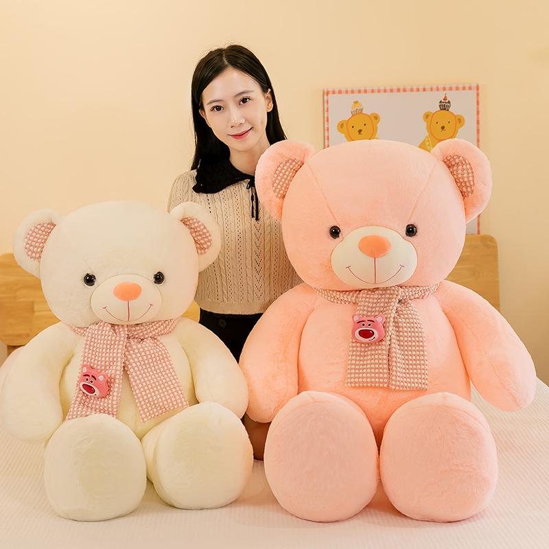 Large Scarf Teddy Bear Cuddle Bear Bed Sleeping Throw Pillow For Girl'S Valentine'S Day Birthday Gift