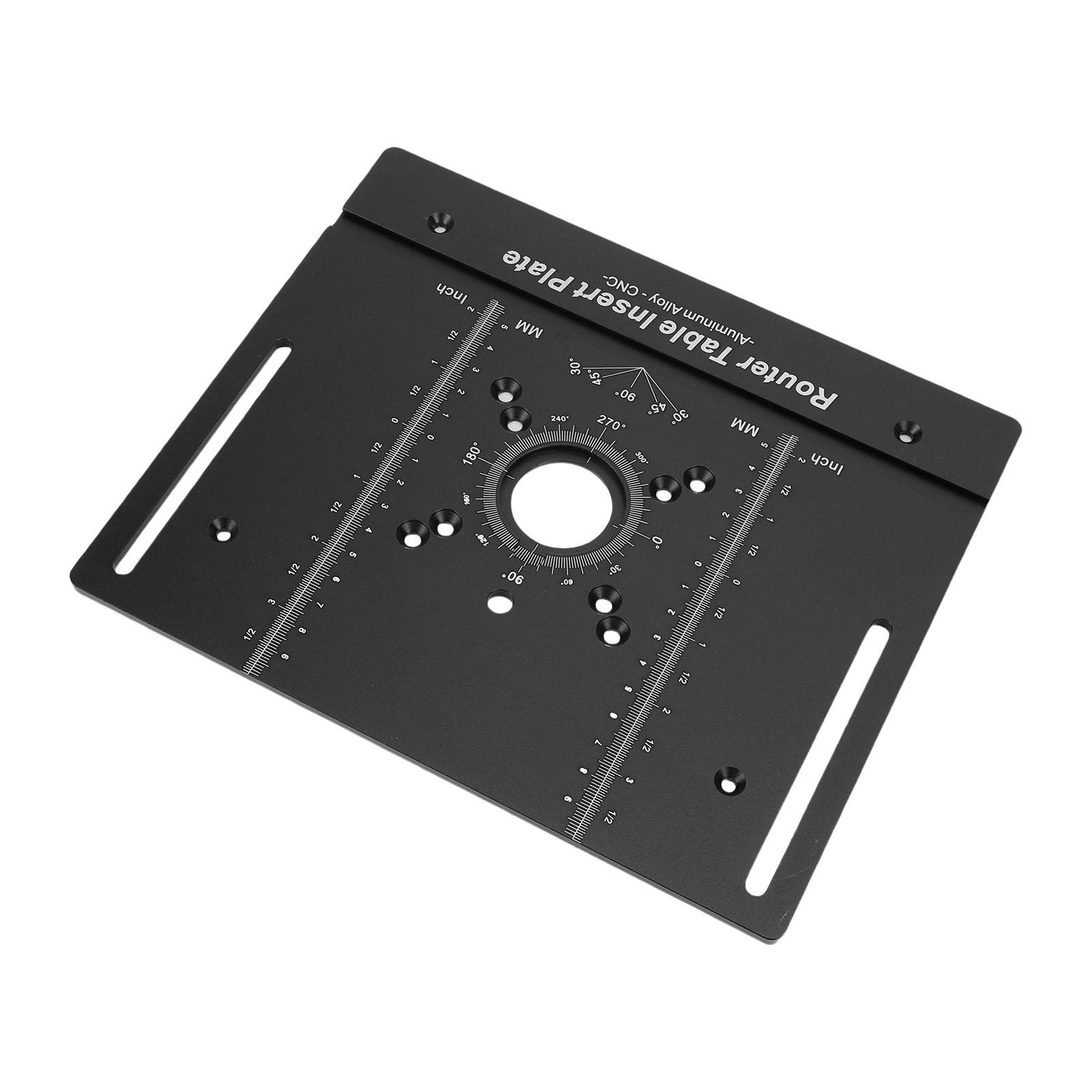 

Router Table Insert Plate Aluminum Alloy Woodworking Benches Router Plate for Carving Trimming Chamfering Black