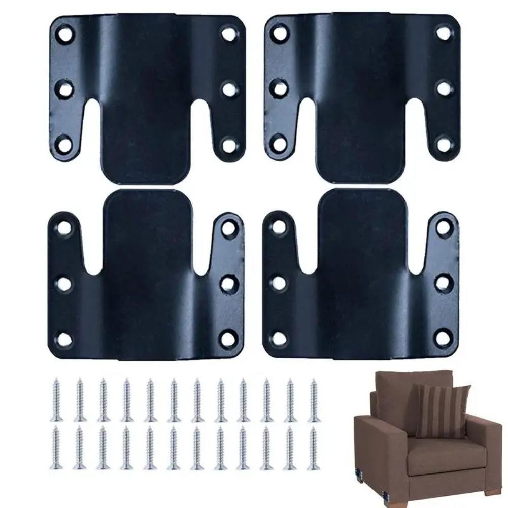 4PCS Metal Sofa Connection Buckles – Strong Interlocking Furniture Connectors With Screws Furniture Fasteners With 24 Screws