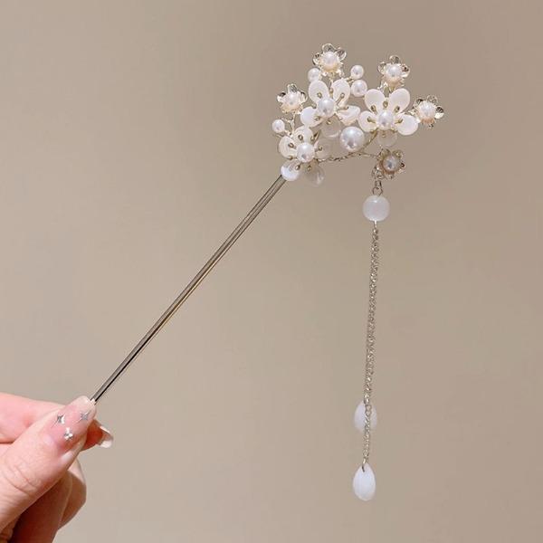 Horquilla de Flores de Lujo Ligero Para Mujer Estilo Chino Floral Mariposa Borla Palillo para el Cabello Elegante Joyería de Metal Horquilla Pinzas para el Cabello