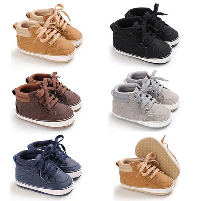 Spring and Autumn New Brown Baby Baptism Walking Shoes for Boys from 0 To 18 Months Soft Sole Lightweight Sports Shoes