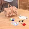 1/12 Scale Retro Sewing Tools Craft Organizer Detailed Mini Sewing Box For Realistic Doll Displays