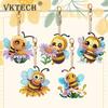 New Full Drill DIY Keychain Diamond Painting Pendant Diamond Mosaic Embroidery Kit Cute Bee Backpack Ornament Gift 5-6Pcs/set