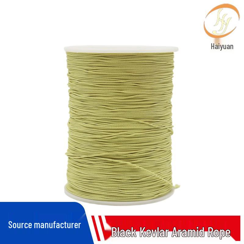 

Кевларовый огнестойкий плетеный шнур - Черный, 2 мм, износостойкий, высокотемпературный (560°C) Арамид.