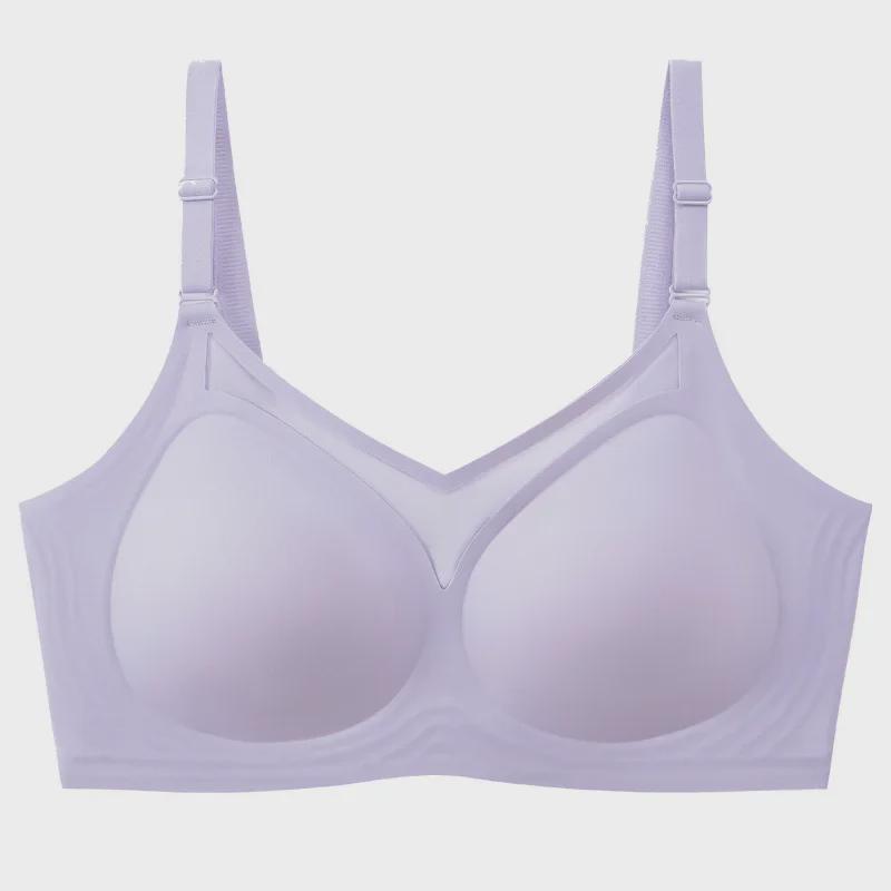 Adjustable Gathered Support Wireless Bra with Soft Jelly Strips