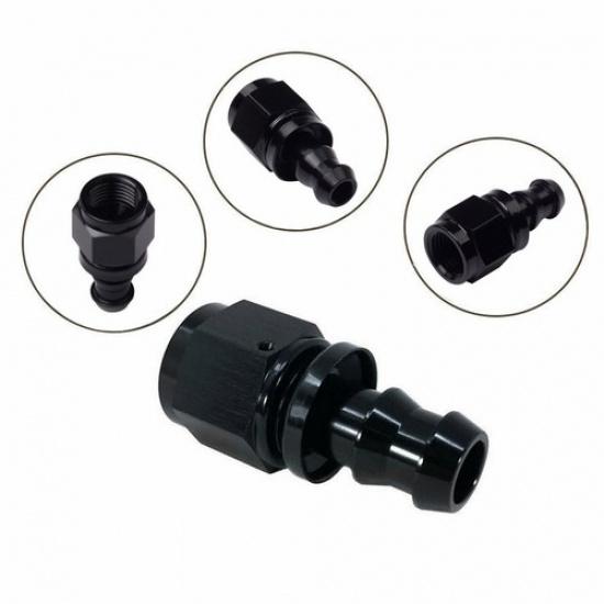 2PCS 4/6/8/10/12 AN Hose End Fitting Push On Lock Adapter For Oil Fuel Hose Line 4AN