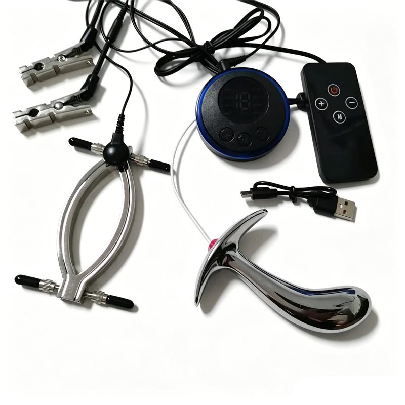 8 Modi Elektrischer Schlag Metall Analer Butt Plug Brustwarzen Klemmen Sex Spielzeug für Frauen Brustsauger Pumpen Schamlippen Klemmen Erwachsenenspiel