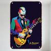 Jo Bouchard IGNIS NOVI Pop Art Guitar Player Metal Tin Sign Vintage Retro Wall Plaque for Man Cave Bar Home Decor Art Collection