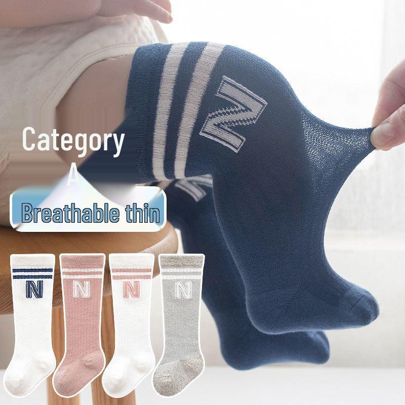 Sommer Atmungsaktive Netz Kniehohe Baumwollsocken für Neugeborene