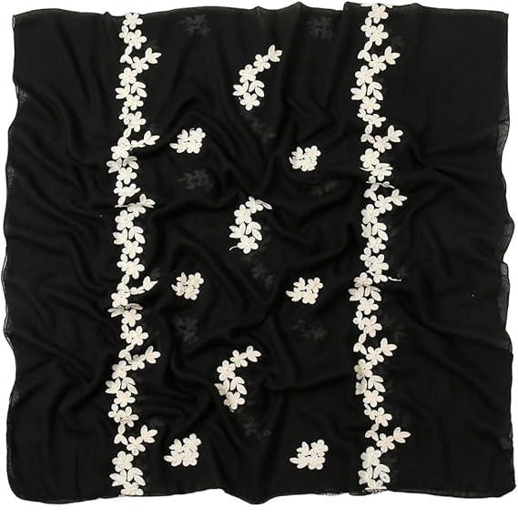 180*80cm Boho Cotton Scarf for Women Lightweight Floral Fashion Flower Scarves Cotton Feeling Shawl Wrap