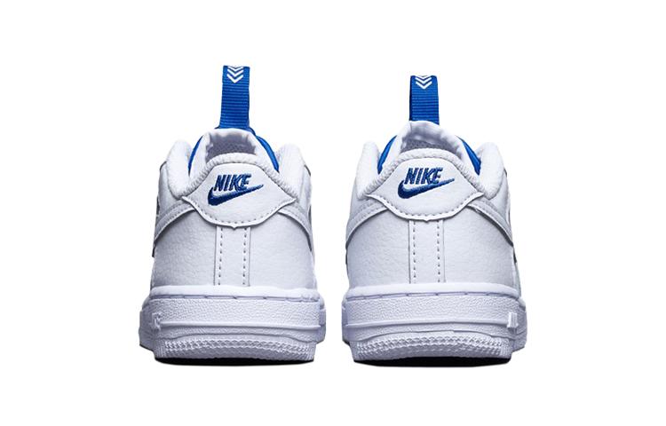 Nike Air Force 1 Toggle Hook and Loop Low Top Toddler Shoes White Blue Infant And Toddler CU5289-100