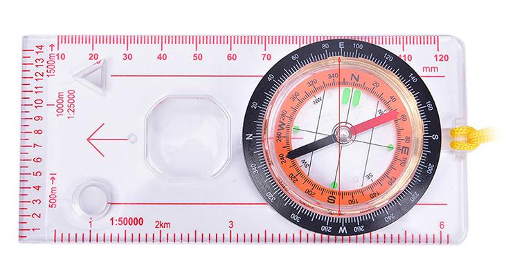 Map compass, cartographic plate compass, travel string, Father's Day