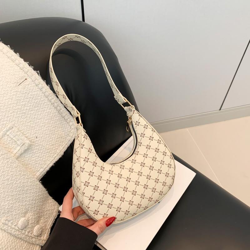 2024 Винтажная женская ретро сумка через плечо Уличная мода ПУ Средняя сумка белый