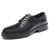 Leather Shoes Men's Autumn Business Dress High-end Sense Casual Commuting Leather Soft Sole Black Men's Wedding Groom Shoes