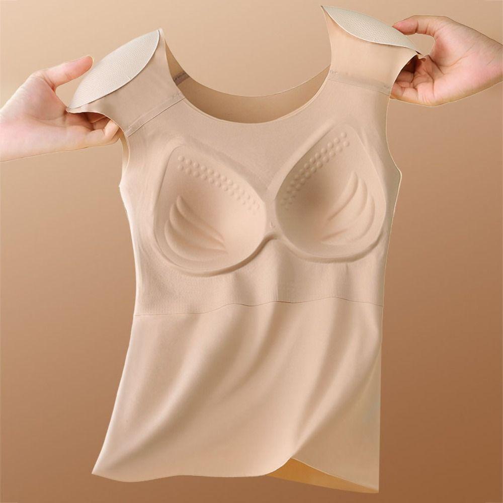 Seamless Shoulder Pad Warm Vest U-neck Underwear for Women Right-angle Shoulder Vest  Body Shaping