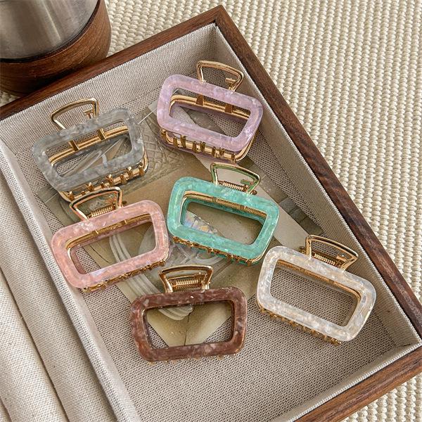 

2024 High-End French Acetate Brown Small Claw Hair Clip розовый