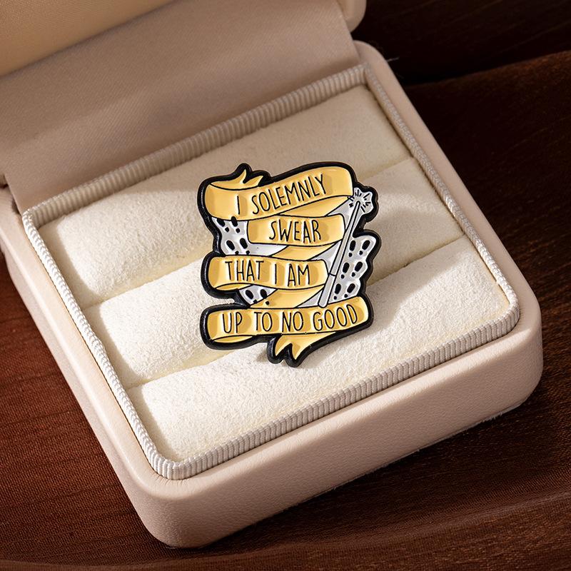 Cartoon Oil Drop Brooch Cool Cover English Alphabet Modeling Badge Personality Exquisite Medal Niche Pin