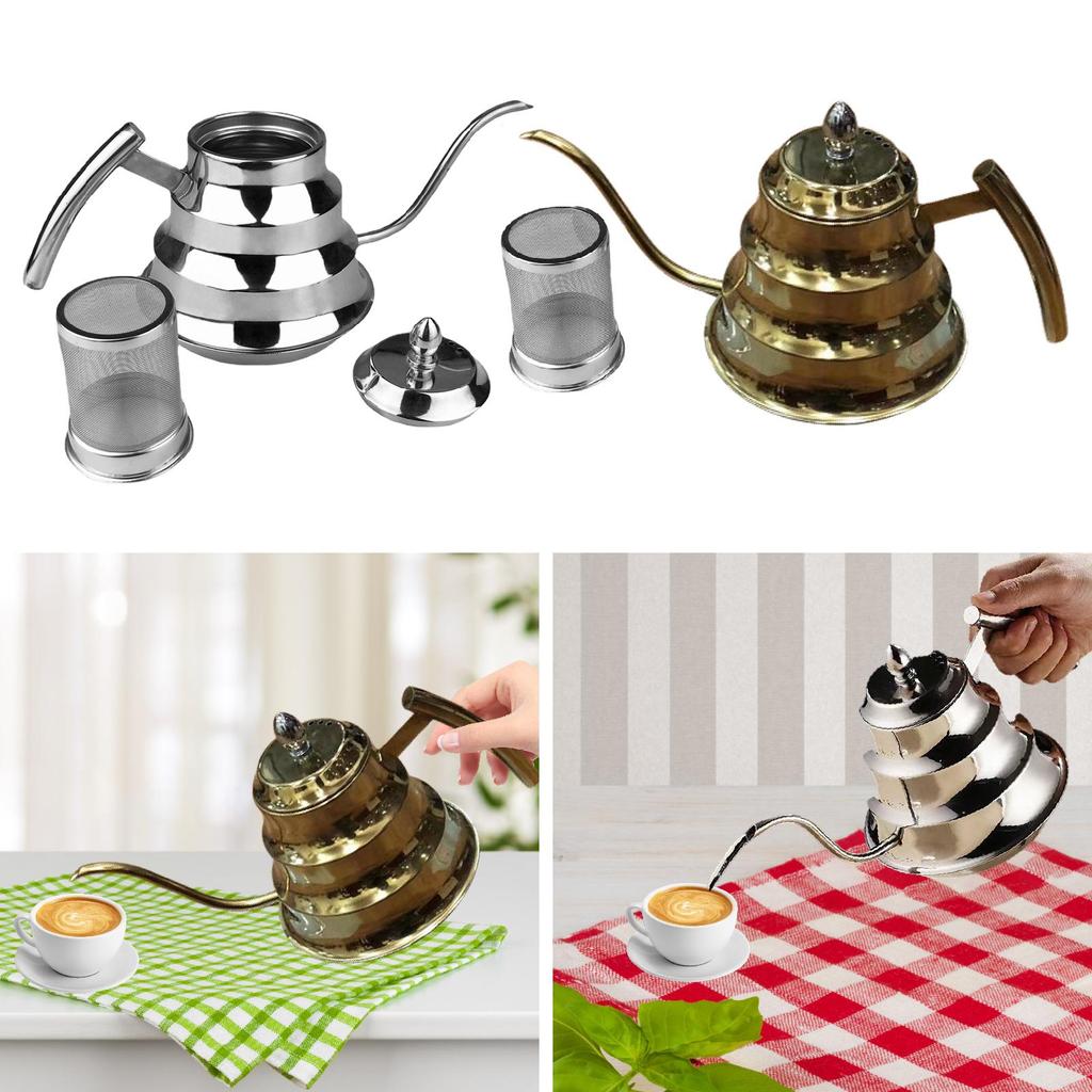 Coffee Kettle Drip Gooseneck Stainless Steel Pour Over Teapot Long Spout Filter Pot Water for
