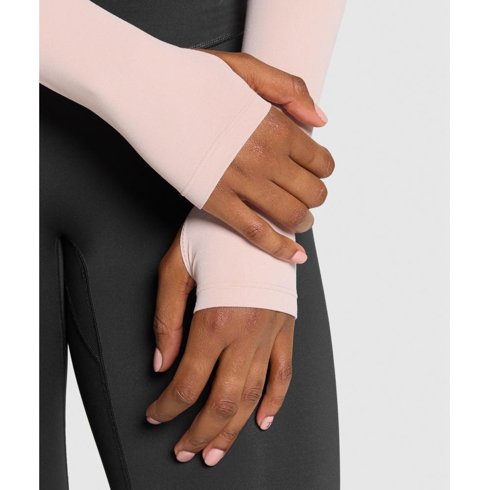 Gymshark Twist Front Long Sleeve Top Muted Pink B3c8m Kb68