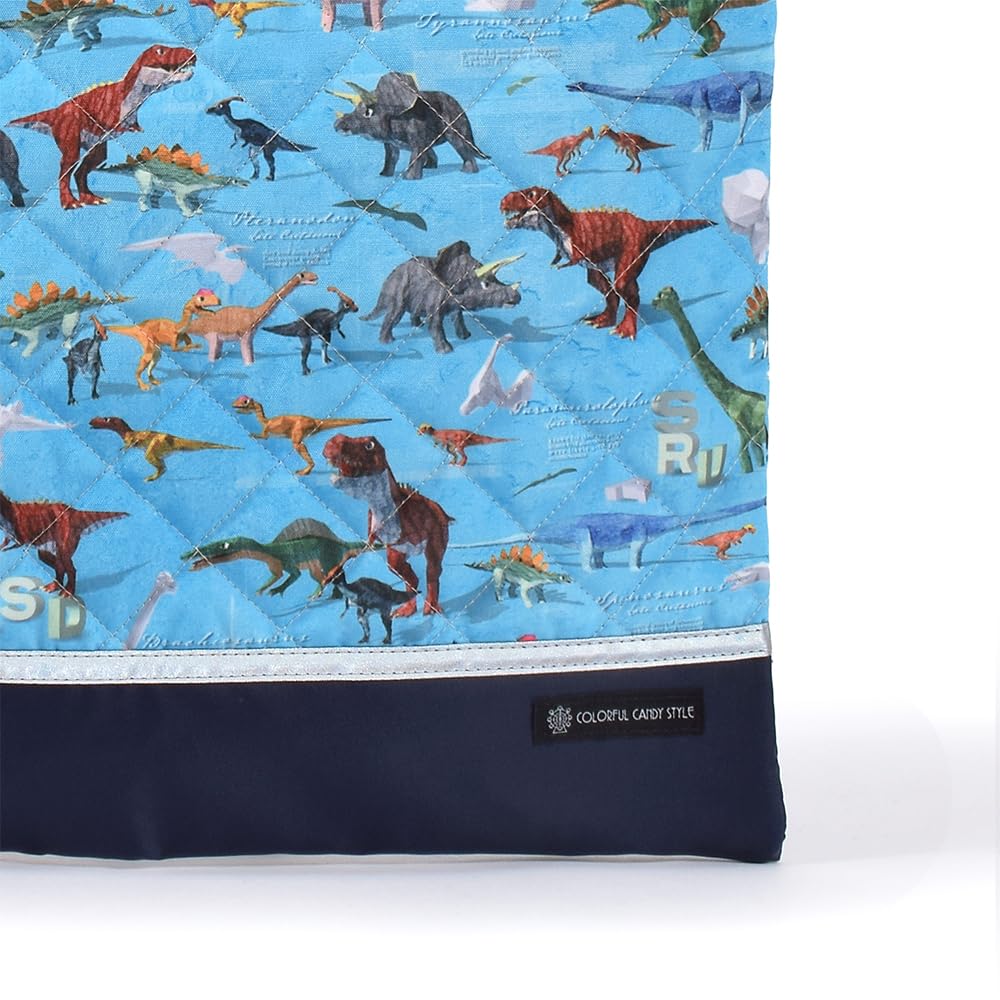 COLORFUL CANDY STYLE Quilted School Bag (with Loops), Water-Repellent, Reflective, Dinosaur World Design, Lightweight, Stain-Resistant, Wrinkle-Resist