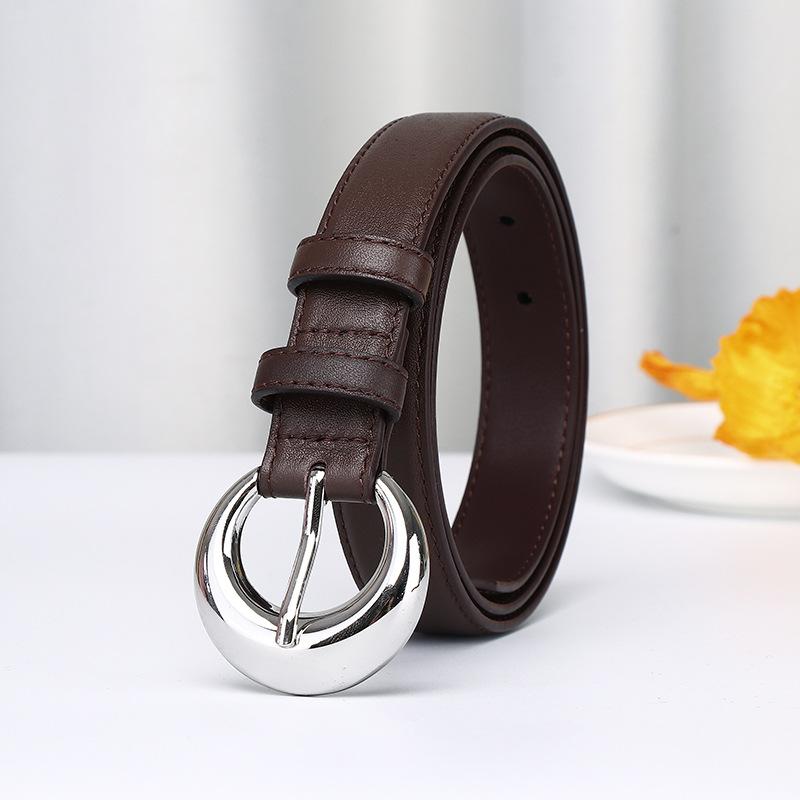 Simple And Fashionable Versatile Light Luxury First-Layer Cowhide Needle Buckle Belt Women'S Leather High-End Casual Pants Belt Women'S Trendy