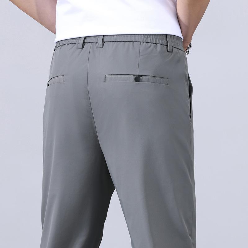 

Летние брюки из ледяного шелка, брюки длиной девять четвертей, мужские маленькие брюки, простые мужские повседневные брюки длиной 9/10 33