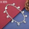 925 Sterling Silver Fashion Gift Crown Pendant Bracelet Wedding Jewelry