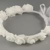 Short Exquisite Wedding Photo Bridal Veil Artificial Flower Wreath Headband Lace Up Party Accessory