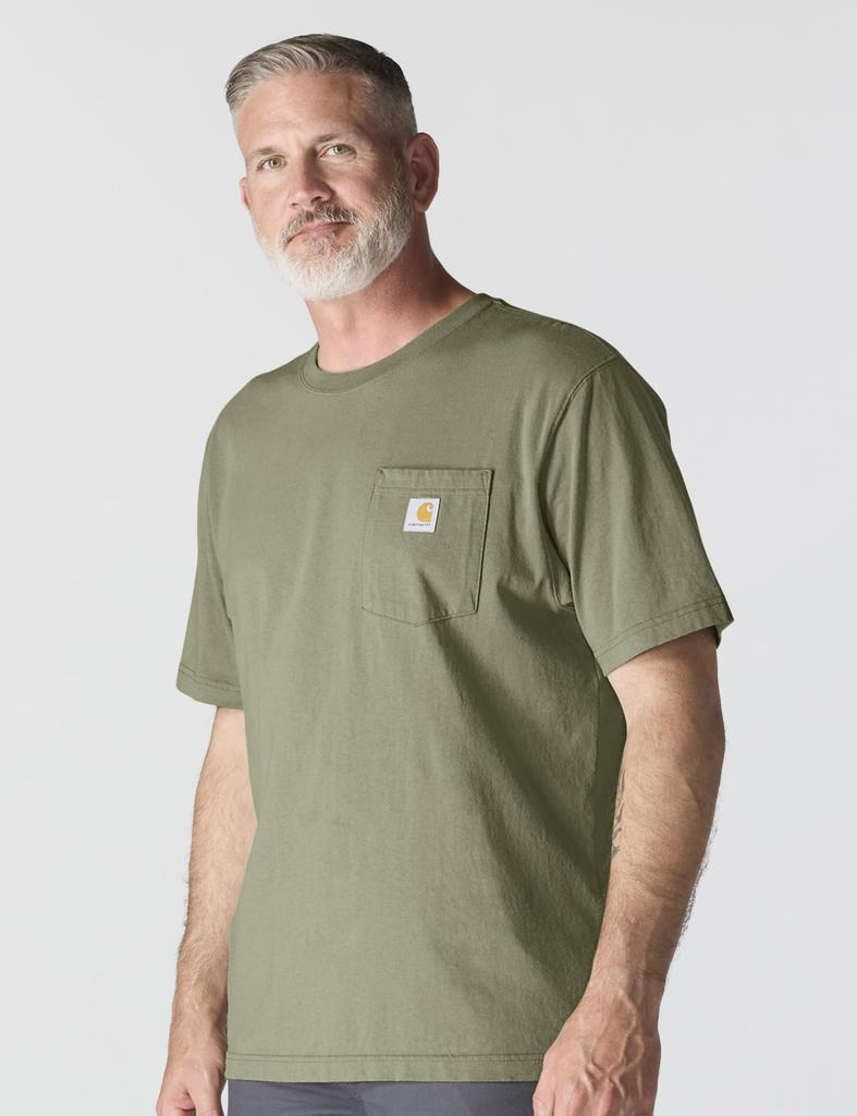 Carhartt Loose Fit Heavyweight Pocket Dusty Large Men's Short-Sleeve T-Shirt, Olive,