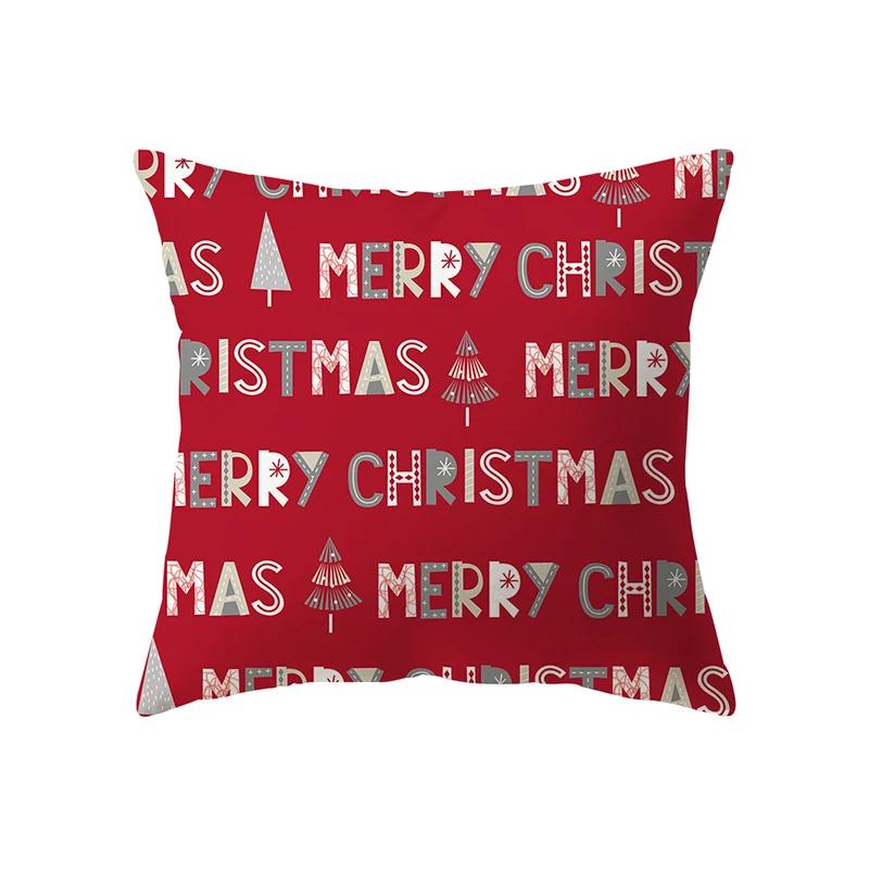 Merry Christmas Cute Santa Claus Snowman Print Pattern Cushion Cover Home Living Room Sofa Decoration Pillow