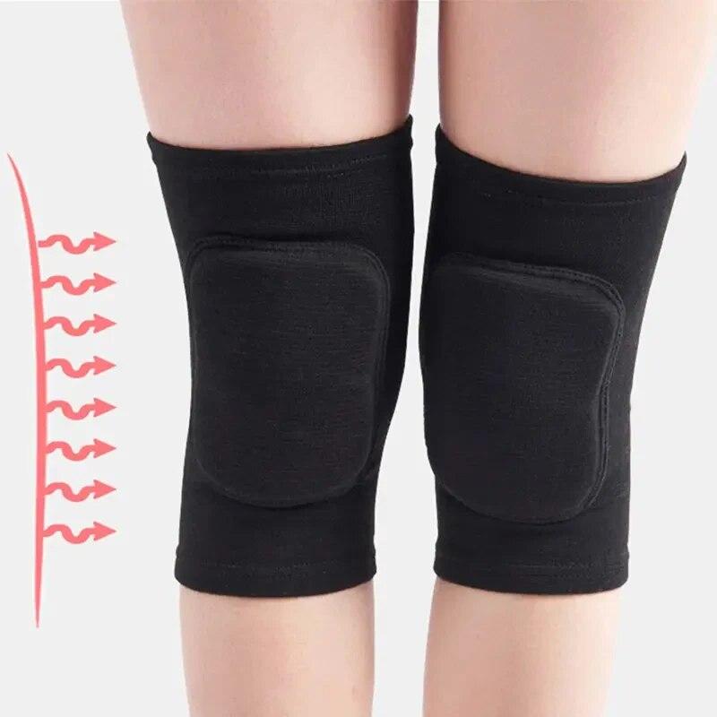 A Pair of Elastic Sponge Knee Pads Sports Protective For Volleyball Football Dance Yoga Tennis Running Cycling Workout Climbing