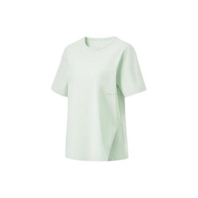Fitness Serie Lockere Passform Rundhalsausschnitt Kurzarm T-Shirt Damen Oberteile Eisgrün ATSU456-2
