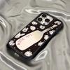 Mirror Phone Case for iPhone 15 11 13 14 for 15 16 Pro Max 12 13 16 Pro Cloud Flower and Animal Cute Style Phone Case