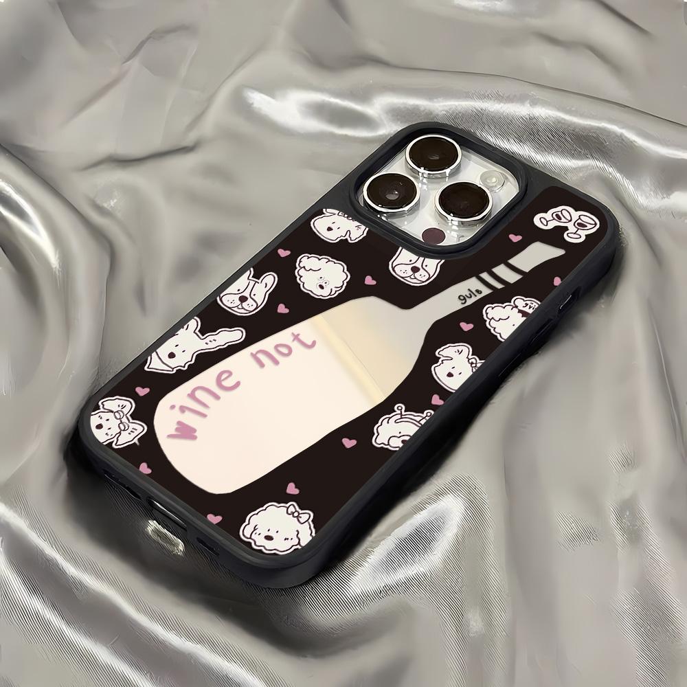 Mirror Phone Case for iPhone 15 11 13 14 for 15 16 Pro Max 12 13 16 Pro Cloud Flower and Animal Cute Style Phone Case