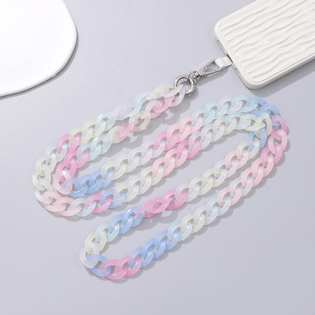 Jelly Color Chain Colorful Acrylic Chain Long Oblique Cross Phone Hanging Rope