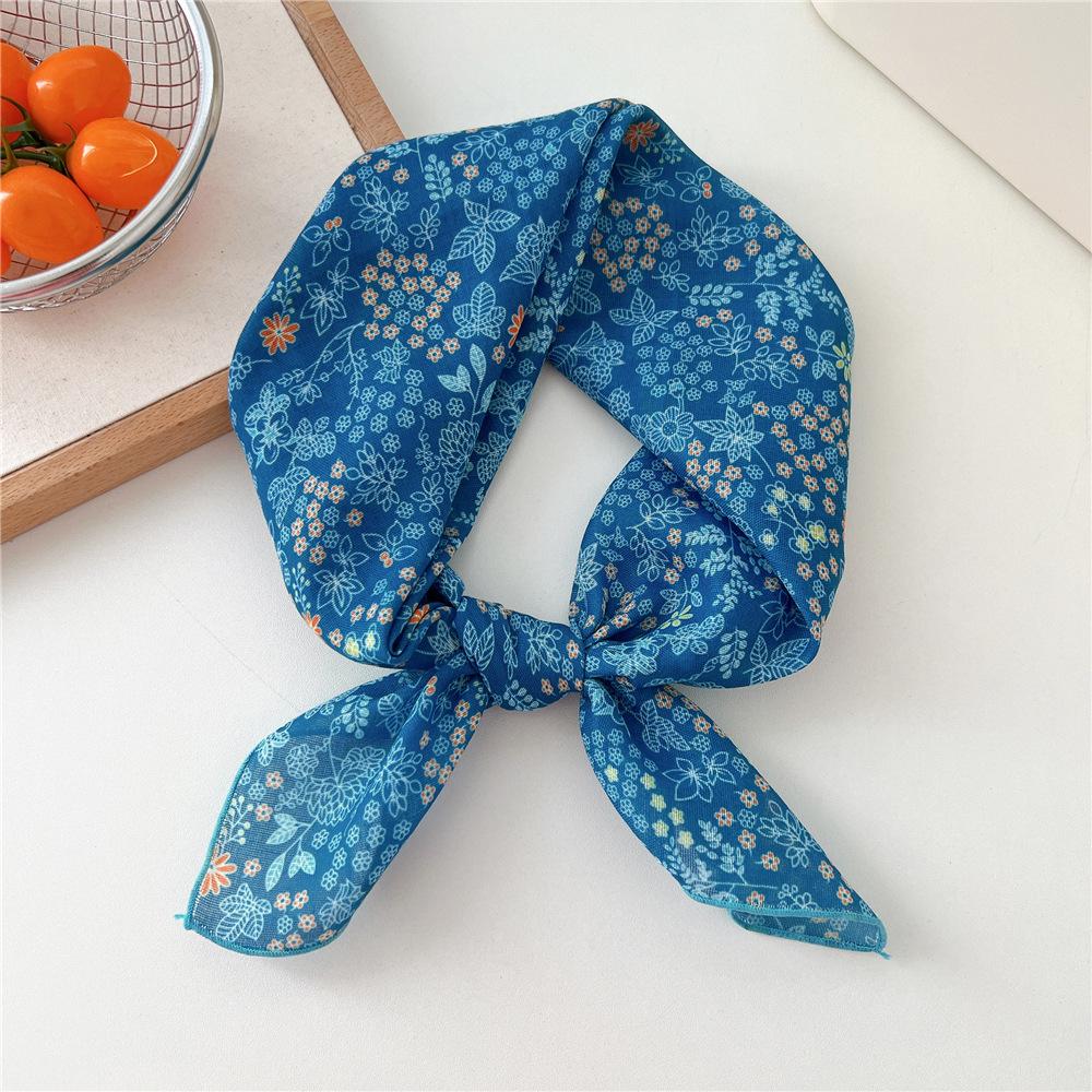 58cm Ladies Cotton Linen Handkerchief Neck Scarves Women Square Wraps Fresh Bandana Head Scarfs Small Neckerchief Bag Scarf