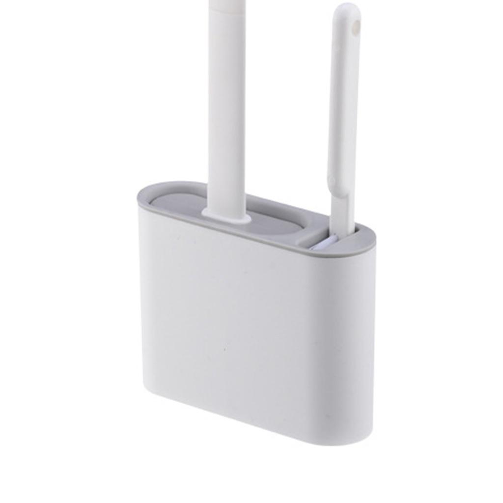 Toilet Brush and Holder Set for Bathroom Flexible Toilet Bowl Brush Head with Silicone Bristles
